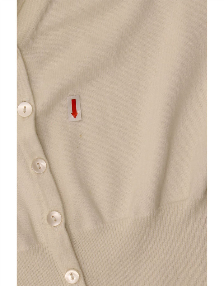 MONSOON Cardigan à manches 3/4 pour femme UK 12 en coton blanc moyen