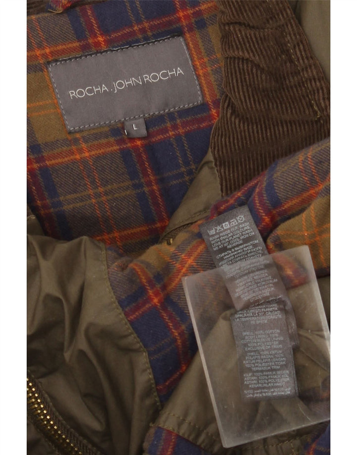 John Rocha Veste utilitaire pour homme UK 40 Grand coton kaki