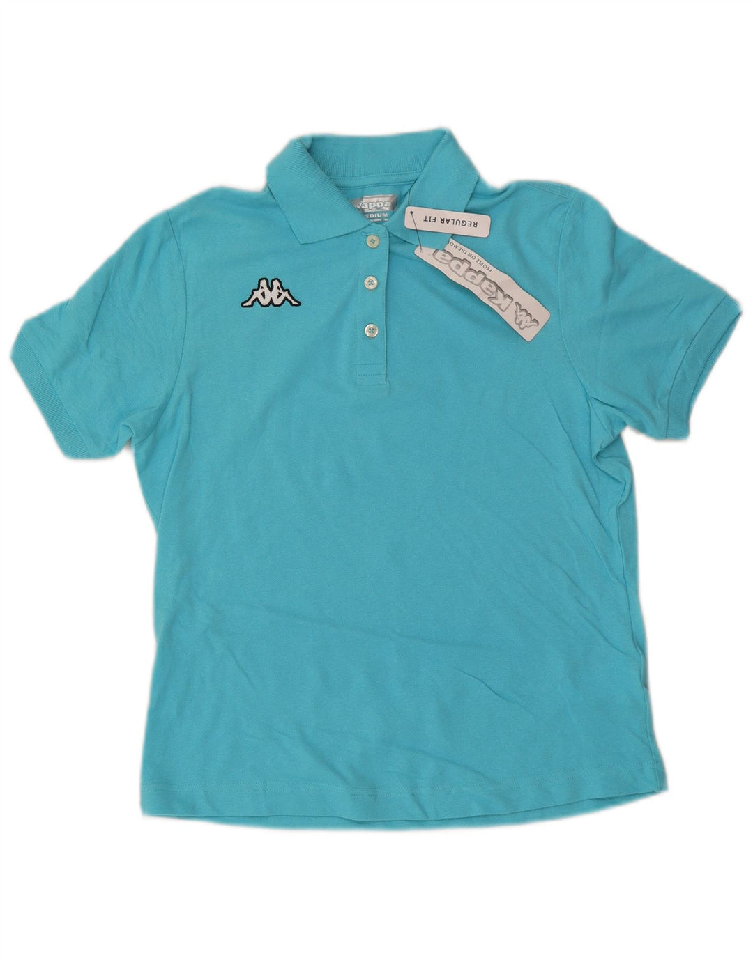 Kappa Polo Regular Fit Femme UK 14 Bleu Moyen Coton