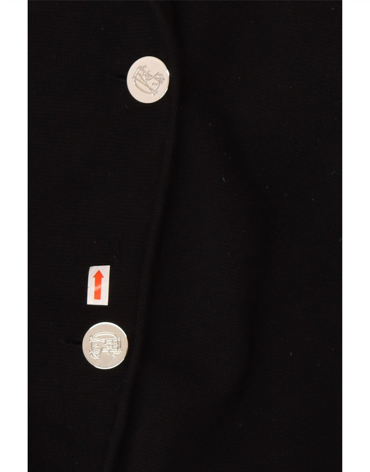 CHAPS Veste Blazer 3 Boutons Femme UK 14 Coton Noir Moyen