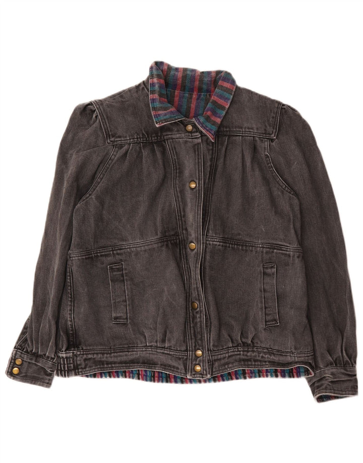 veste en denim femme vintage UK 14 Gris moyen
