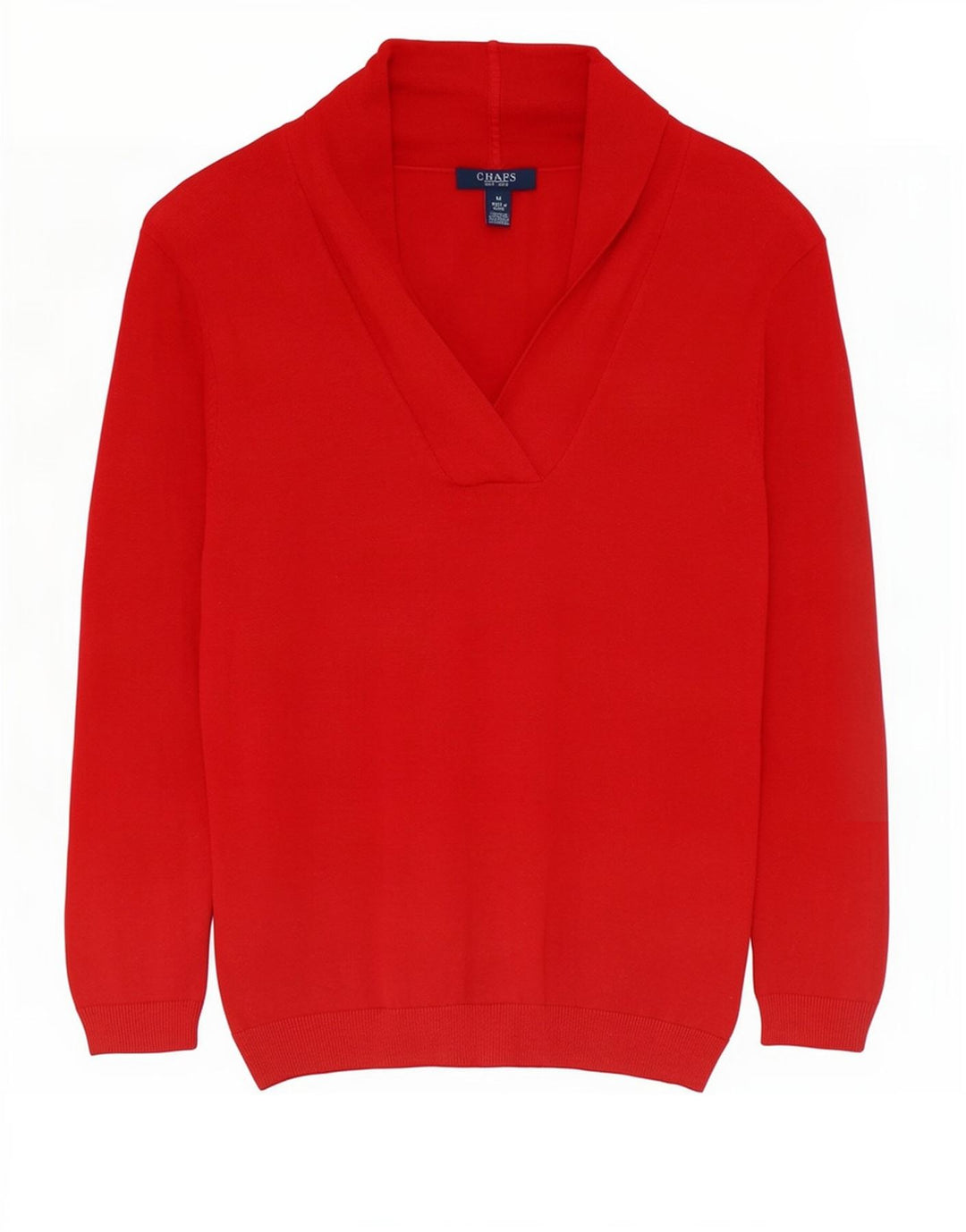 Chaps Pull à col châle pour femme UK 12 Soie rouge moyen