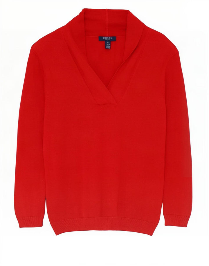 Chaps Pull à col châle pour femme UK 12 Soie rouge moyen