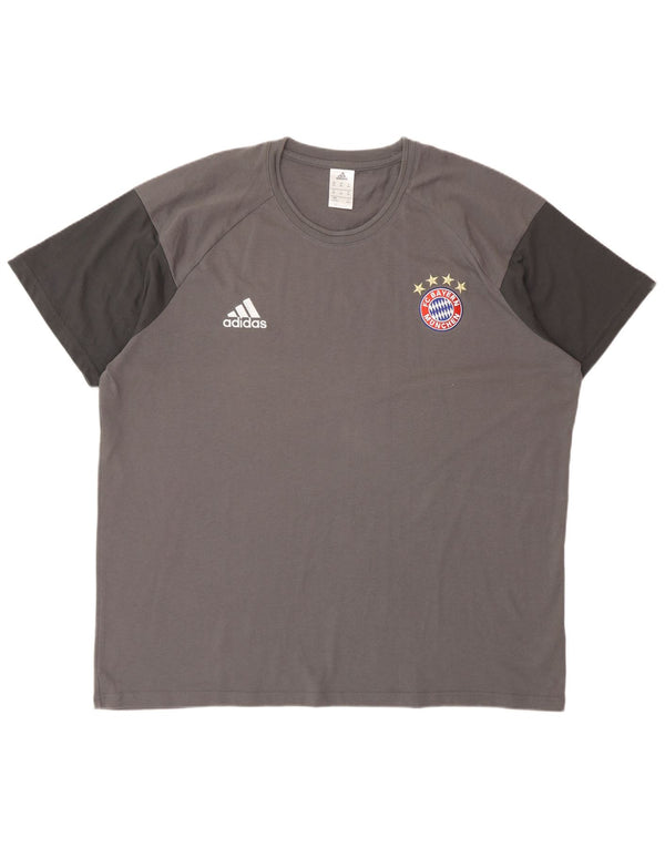 Adidas Mens FC Bayern Munchen T-Shirt Top 2XL Gris Coton