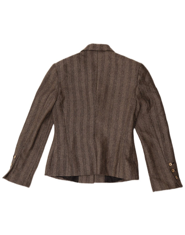 Mariella Rosati Veste blazer 1 bouton pour femme UK 10 Petit gris rayé