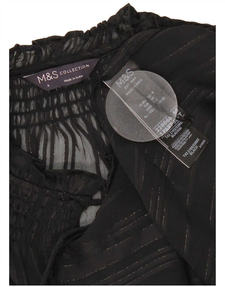Marks & Spencer Haut surdimensionné à manches longues transparent pour femme UK 6 XS Noir