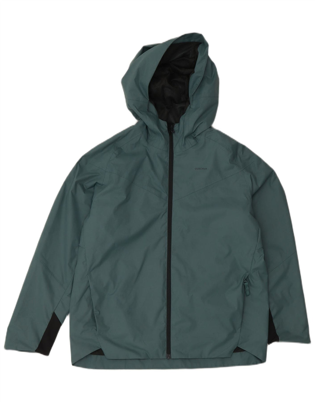 DECATHLON Veste de pluie à capuche Quechua Garçon 12-13 ans Vert Polyester