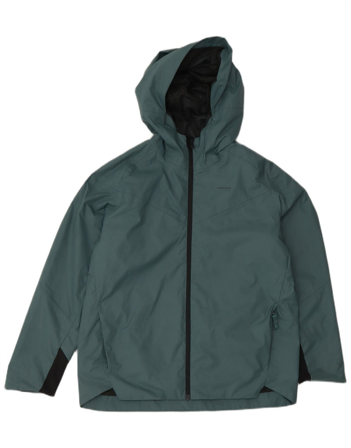 DECATHLON Veste de pluie à capuche Quechua Garçon 12-13 ans Vert Polyester