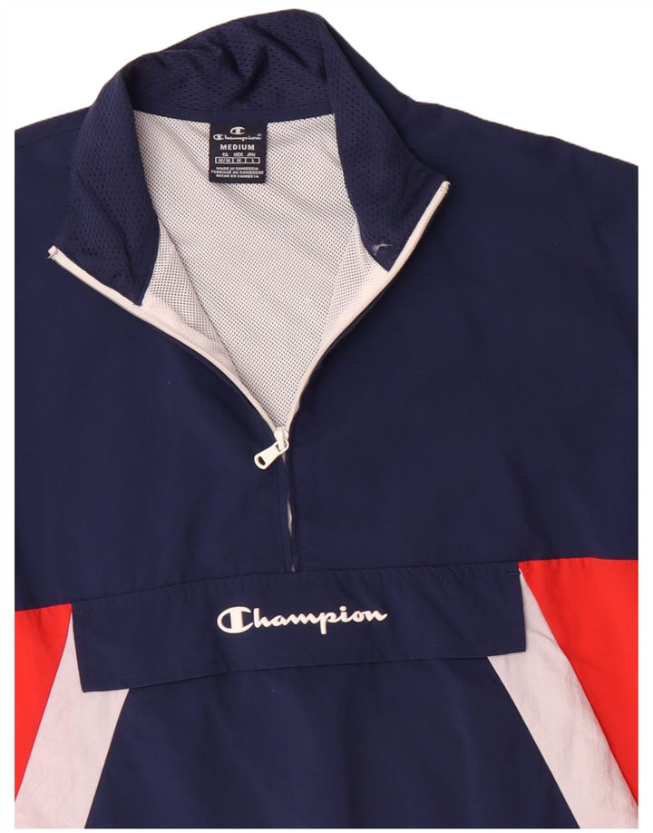Champion Veste Anorak Homme UK 38 Medium Bleu Marine Colorblock Polyamide