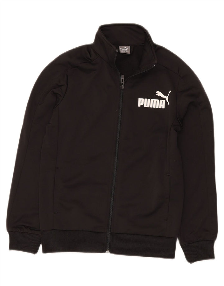 PUMA Veste de survêtement graphique pour garçon 9-10 ans Noir moyen Polyester