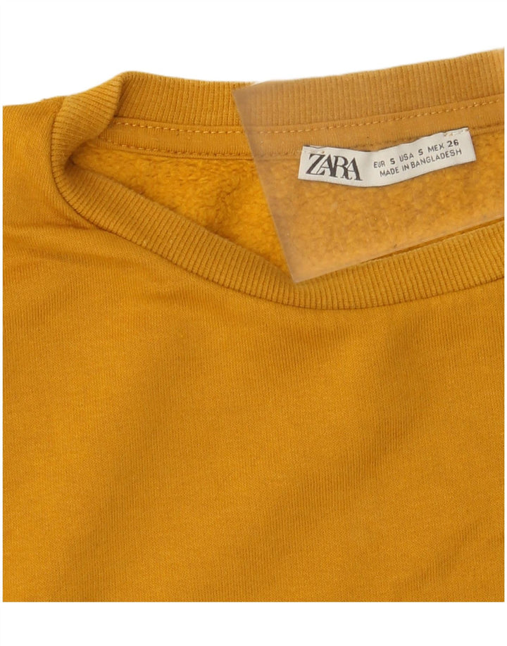 Zara Sweat-shirt surdimensionné pour femme UK 10 Petit Jaune
