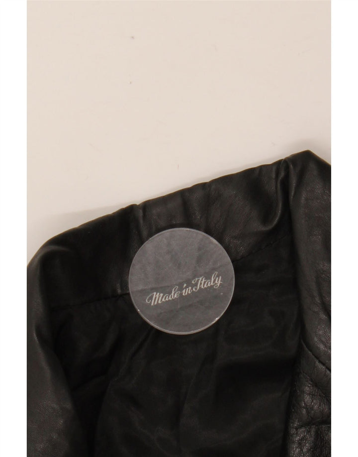 VINTAGE Veste en cuir homme UK 42 XL Cuir noir