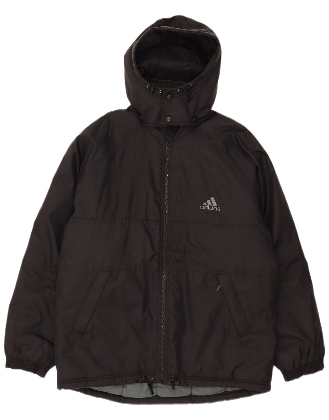 Adidas Veste matelassée à capuche graphique pour hommes UK 38/40 Polyester noir moyen