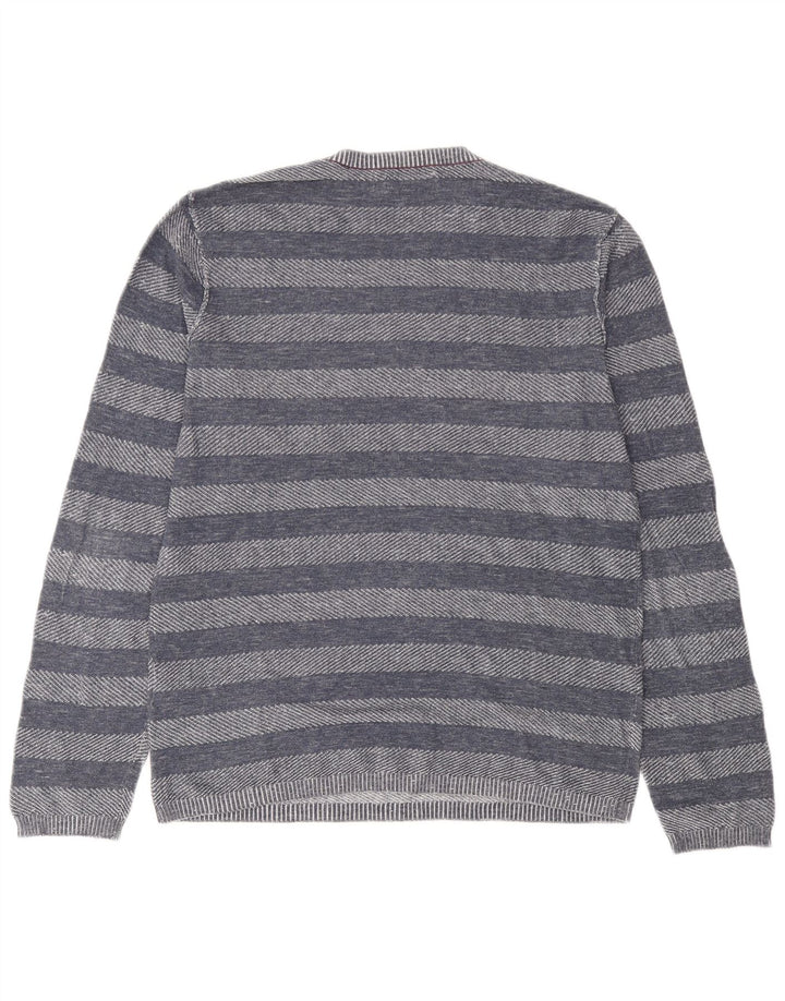 Jack & Jones Pull Col Rond Homme Rayé Bleu Marine Moyen