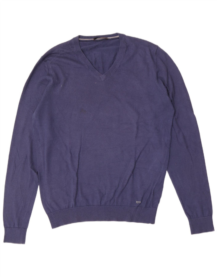Gas Pull col V pour homme en coton bleu Taille L
