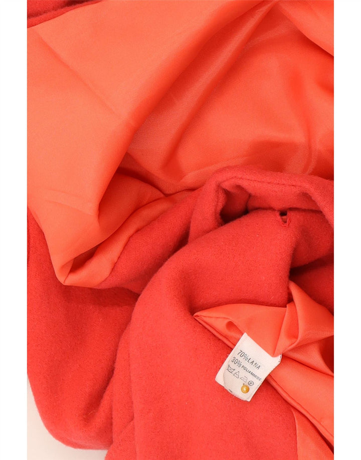 vintage Femme 2 Bouton Blazer Veste IT 48 XL Laine Rouge