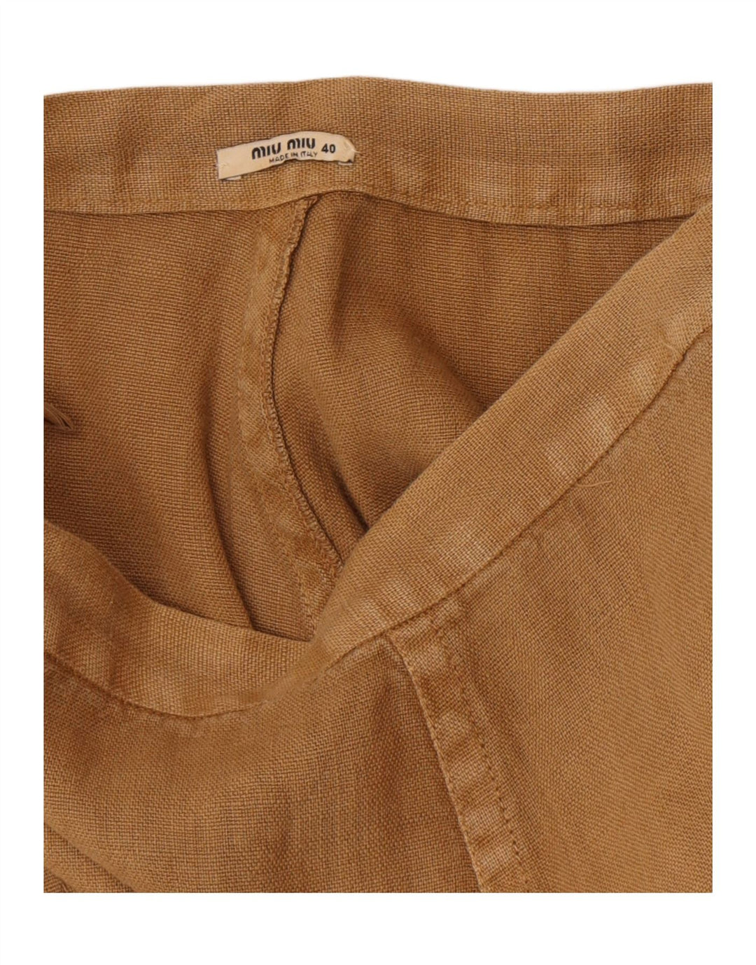 Miu Miu Jupe trapèze pour femme IT 40 Small W26 Kaki Lin Classique