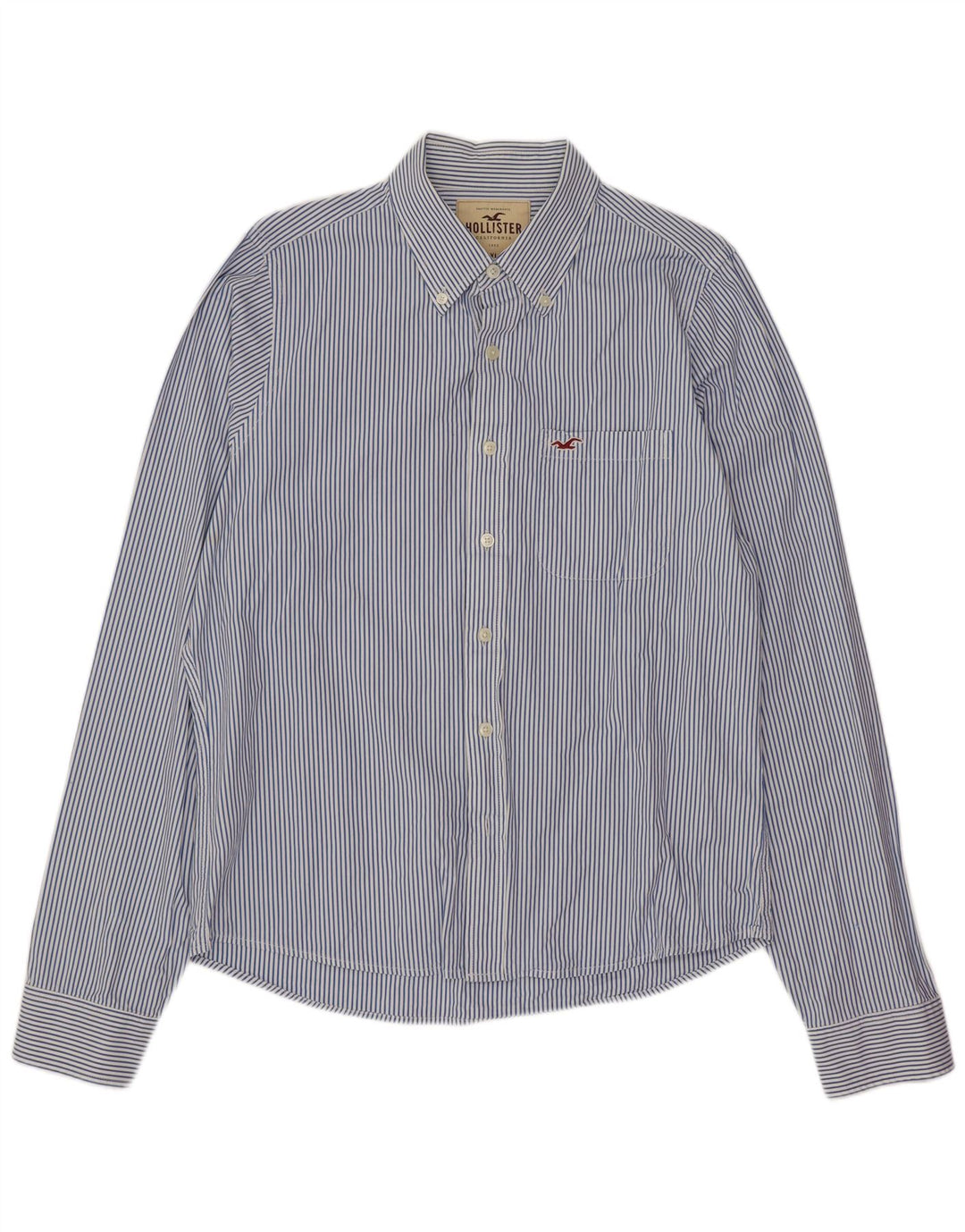 Hollister Chemise Homme XL Bleu Pinstripe Coton