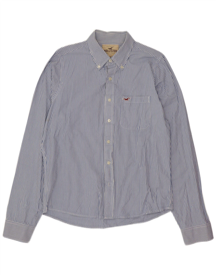Hollister Chemise Homme XL Bleu Pinstripe Coton