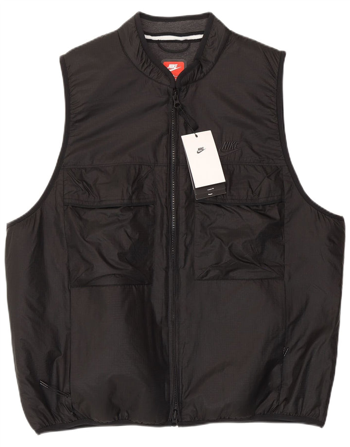 Nike Gilet rembourré pour homme UK 38 Medium Noir Nylon