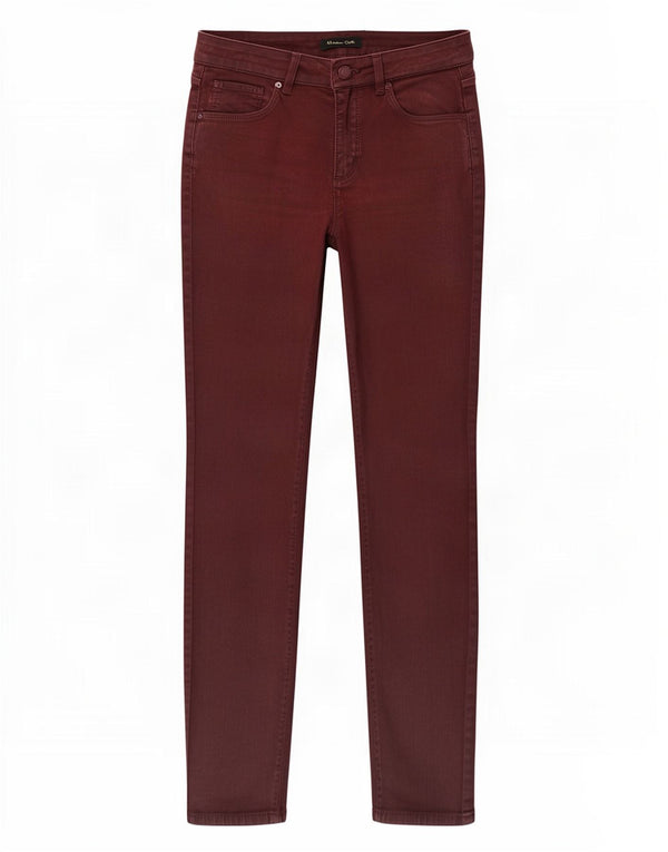 Massimo Dutti Jean skinny pour femme EU 38 Small W28 L28 Coton bordeaux