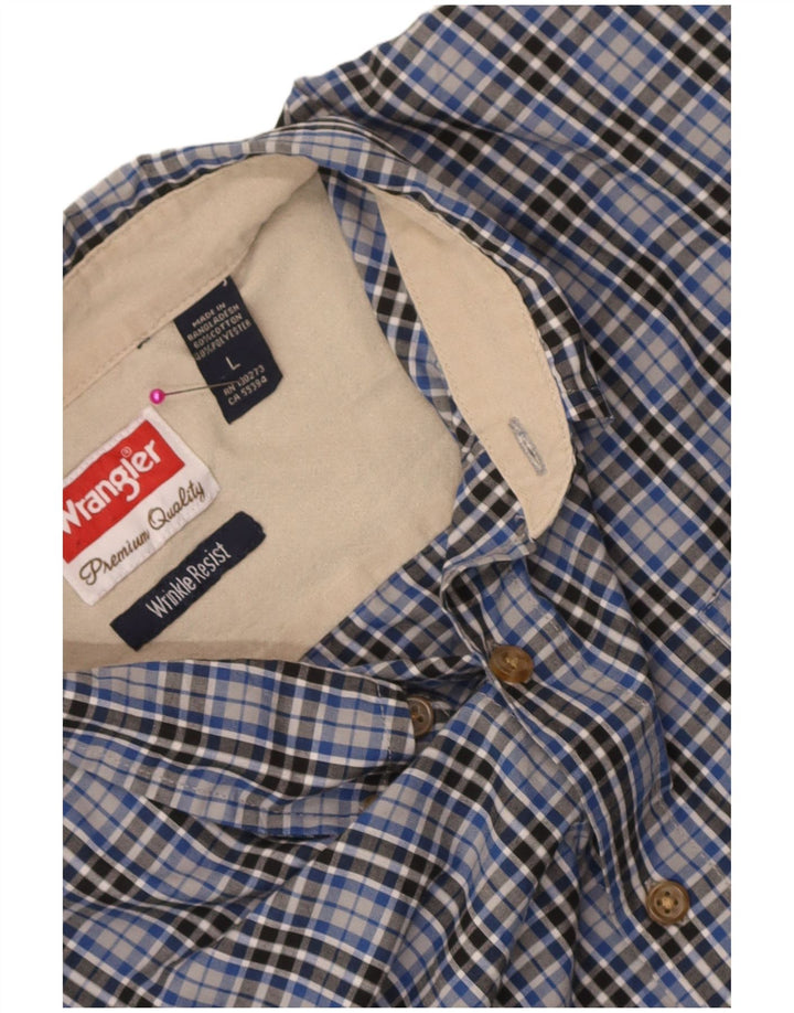Wrangler Chemise Homme Grand Carreau Bleu Coton
