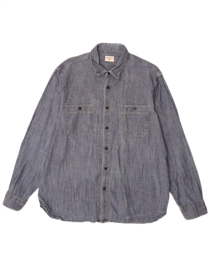 DOCKERS Chemise Homme Large Bleu Marine