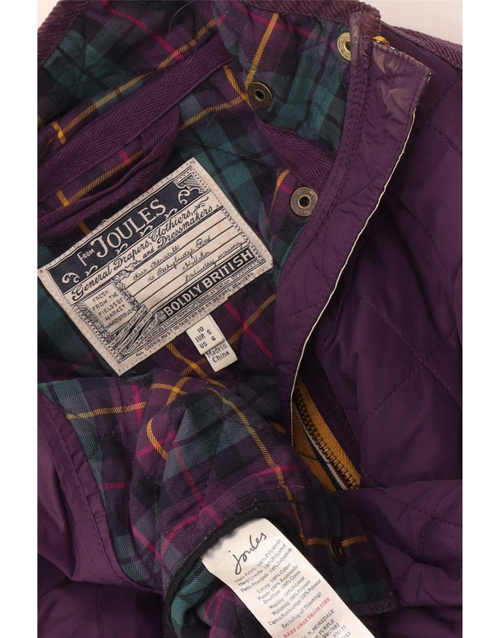 Joules Veste matelassée pour femme UK 10 Small Violet Polyester