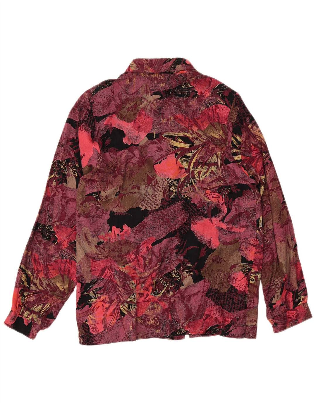 vintage Femmes 2 Pièces Jupe Ensemble UK 12 Moyen W27 Bourgogne Floral Rétro