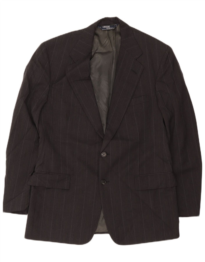 Polo Ralph Lauren Veste blazer à 2 boutons pour homme UK 38 Medium Noir Rayé