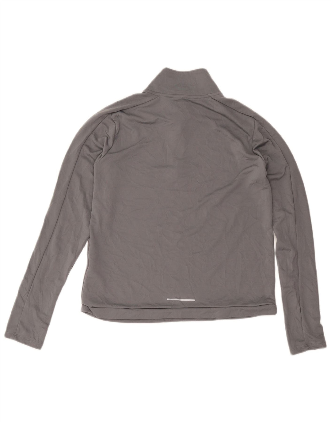 Nike Haut de survêtement à col zippé Dri Fit pour femme UK 12 Gris moyen