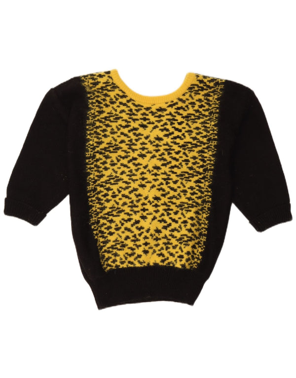 Oui Pull col en V pour femme UK 44 Medium Black Colourblock