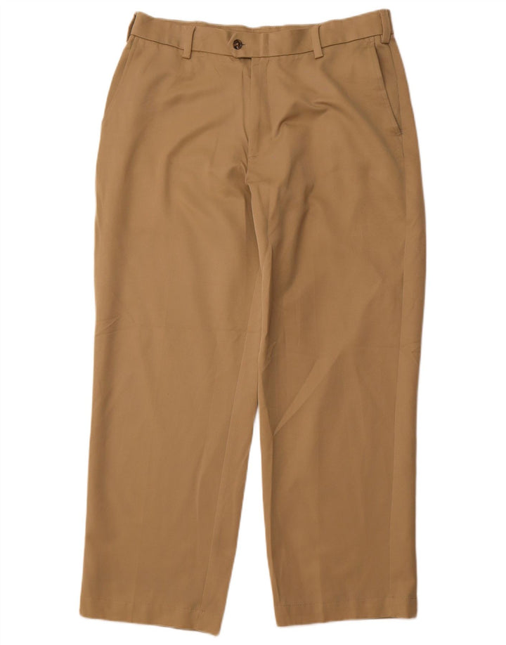 IZOD Pantalon de Costume Droit Homme W34 L30 Beige Polyester