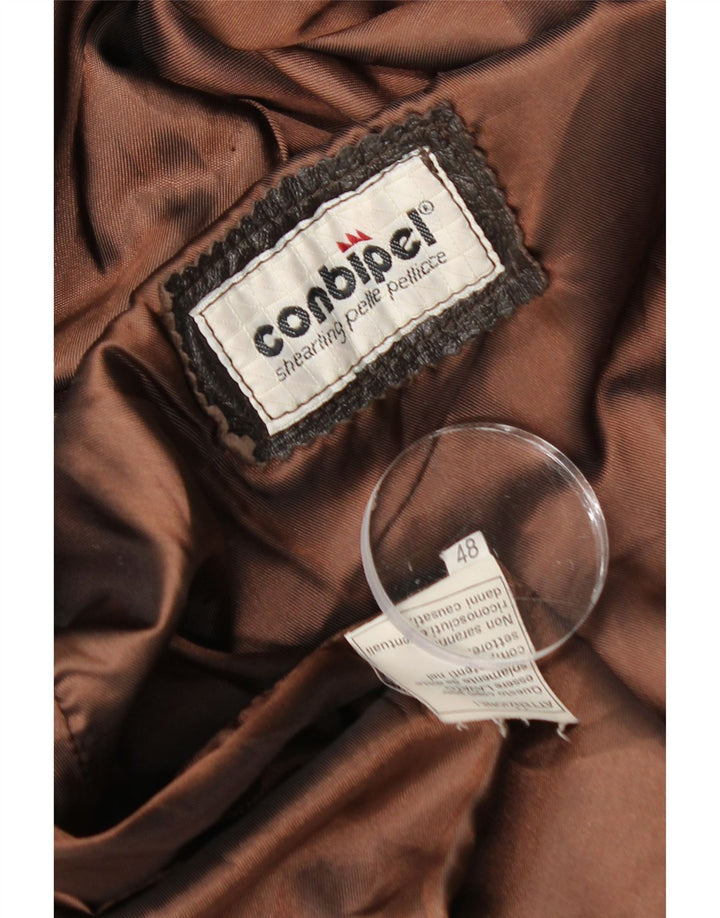 Conbipel Manteau en Cuir Oversize Femme IT 48 XL Cuir Marron