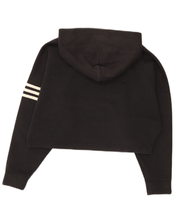 Adidas Pull à capuche surdimensionné pour femme UK 6 XS en coton noir
