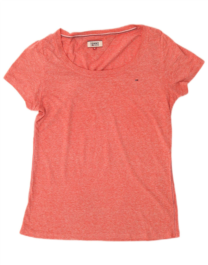 TOMMY HILFIGER Haut T-Shirt Femme UK 12 Rose Moyen