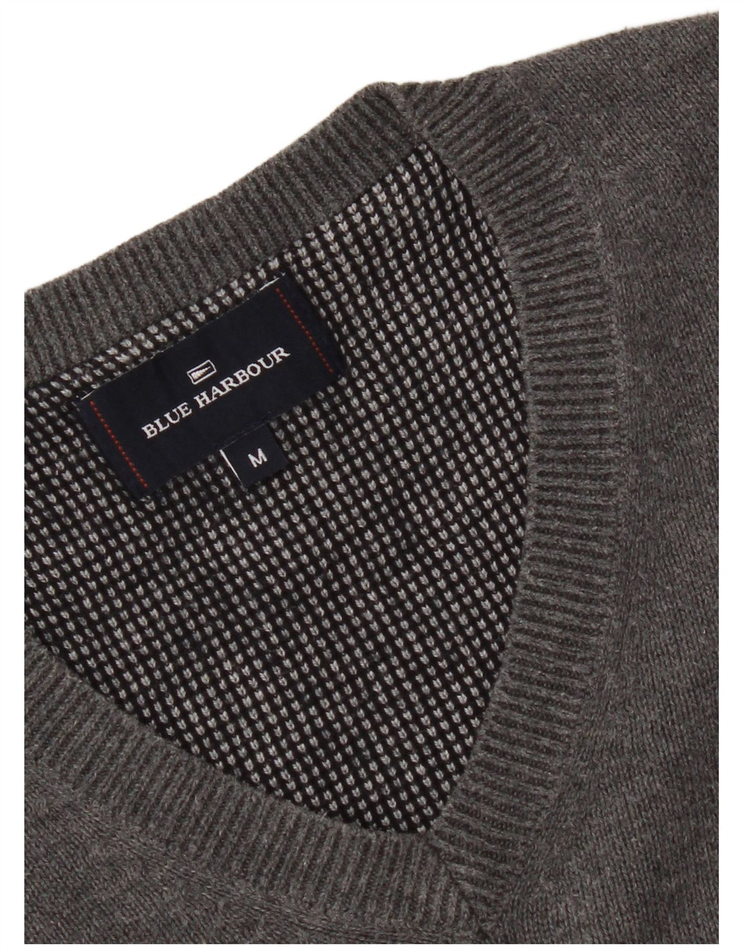 Marks & Spencer Pull Blue Harbor Col V Homme Gris Moyen Coton