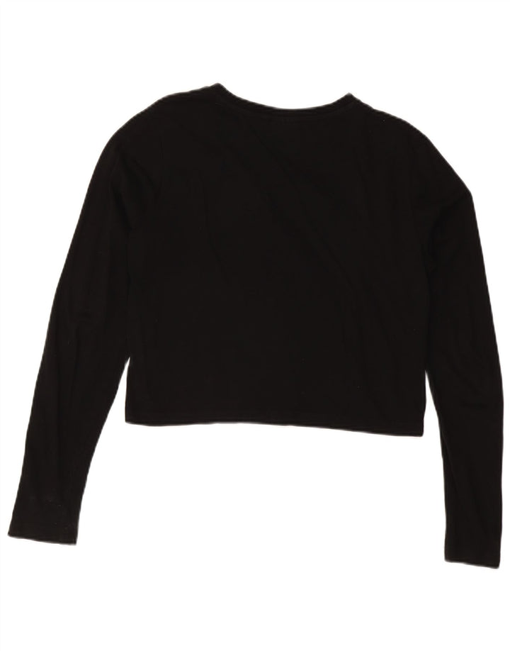 FILA Haut court graphique à manches longues pour femme UK 14 Noir moyen