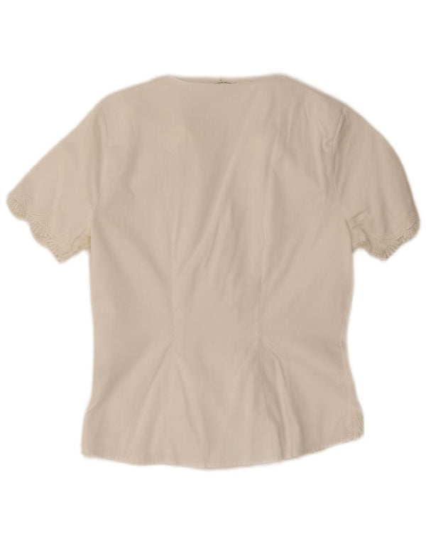 Naracamicee Chemisier à manches courtes pour femme UK 10 Petit coton blanc