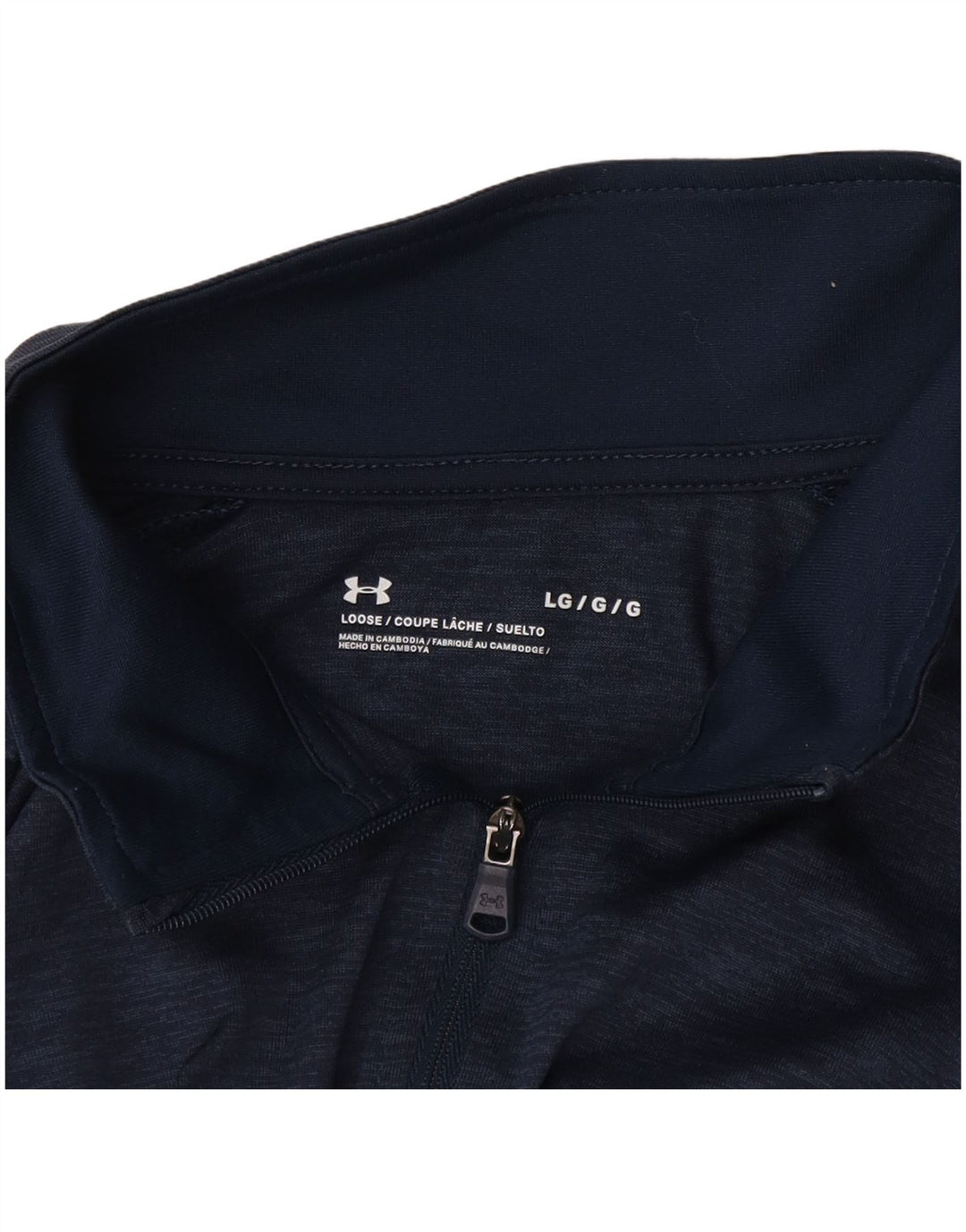 Under Armour Haut ample à manches longues et col zippé pour homme Bleu Taille L