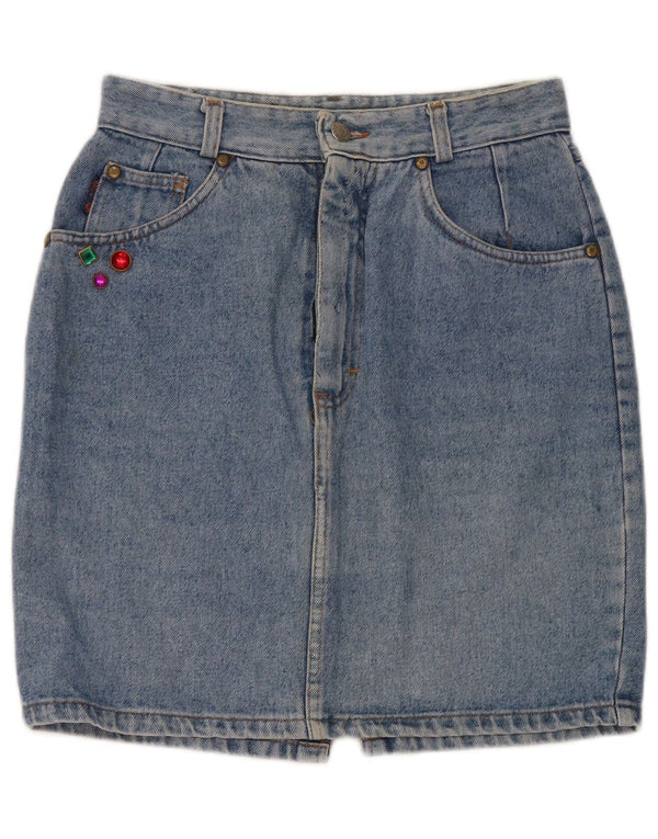 Mash Jupe en jean taille haute pour femme IT 48 XL W34 Bleu Coton