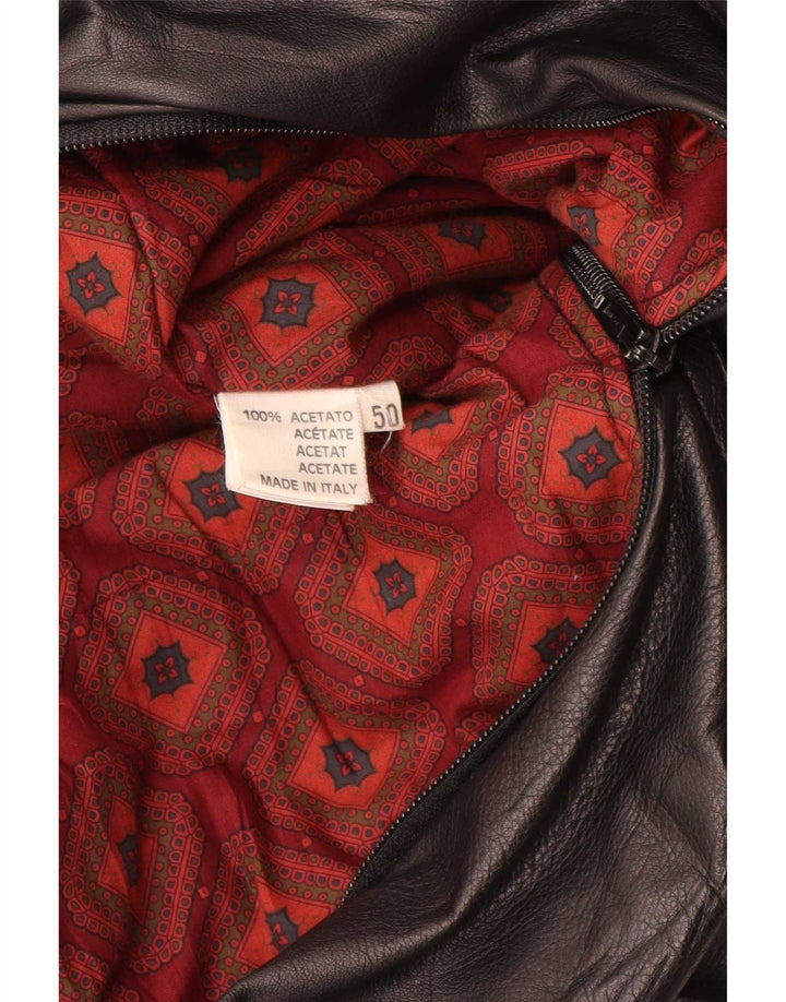 veste en cuir homme vintage IT 50 Grand Noir