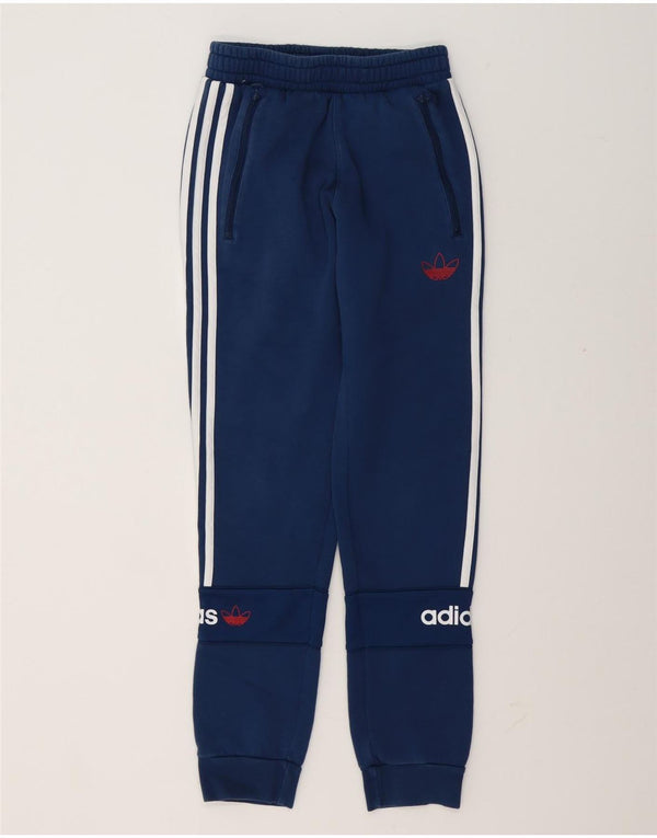 Adidas Pantalon de survêtement graphique pour femme Joggers UK 6 XS Bleu marine Coton