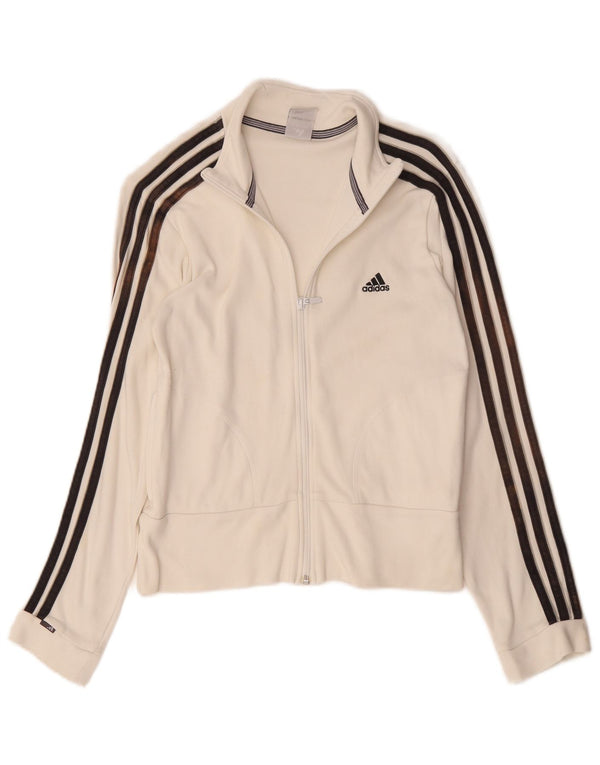 Adidas Veste de survêtement pour femme UK 12 en coton blanc moyen