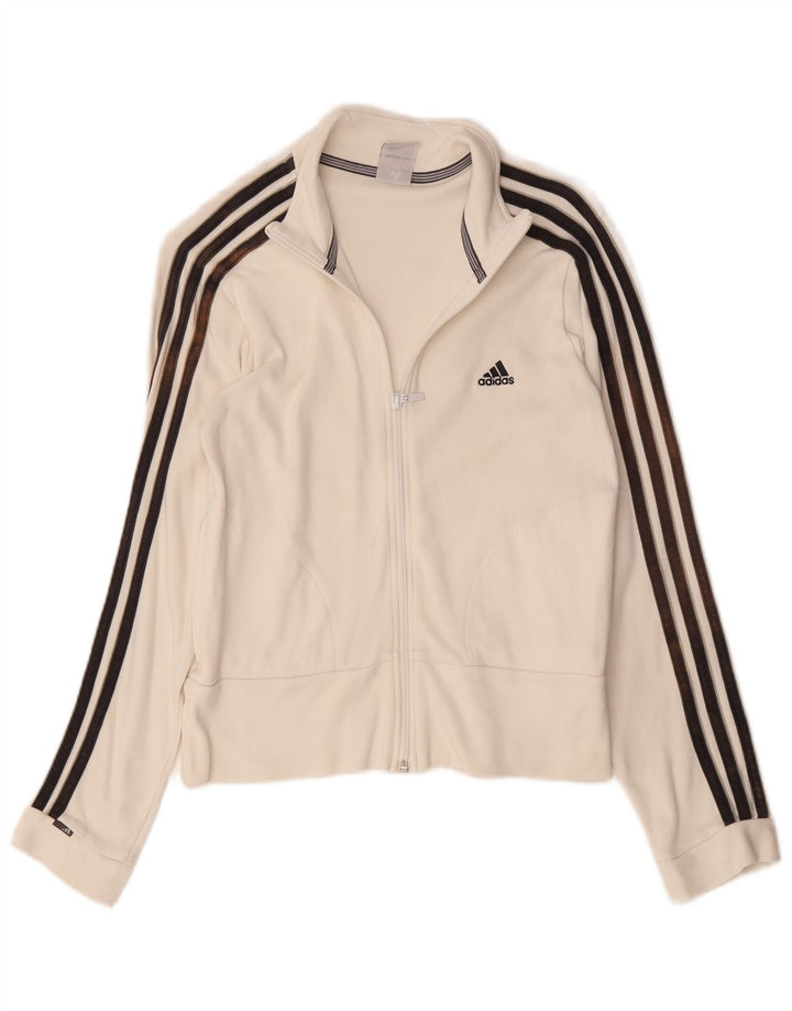 Adidas Veste de survêtement pour femme UK 12 en coton blanc moyen