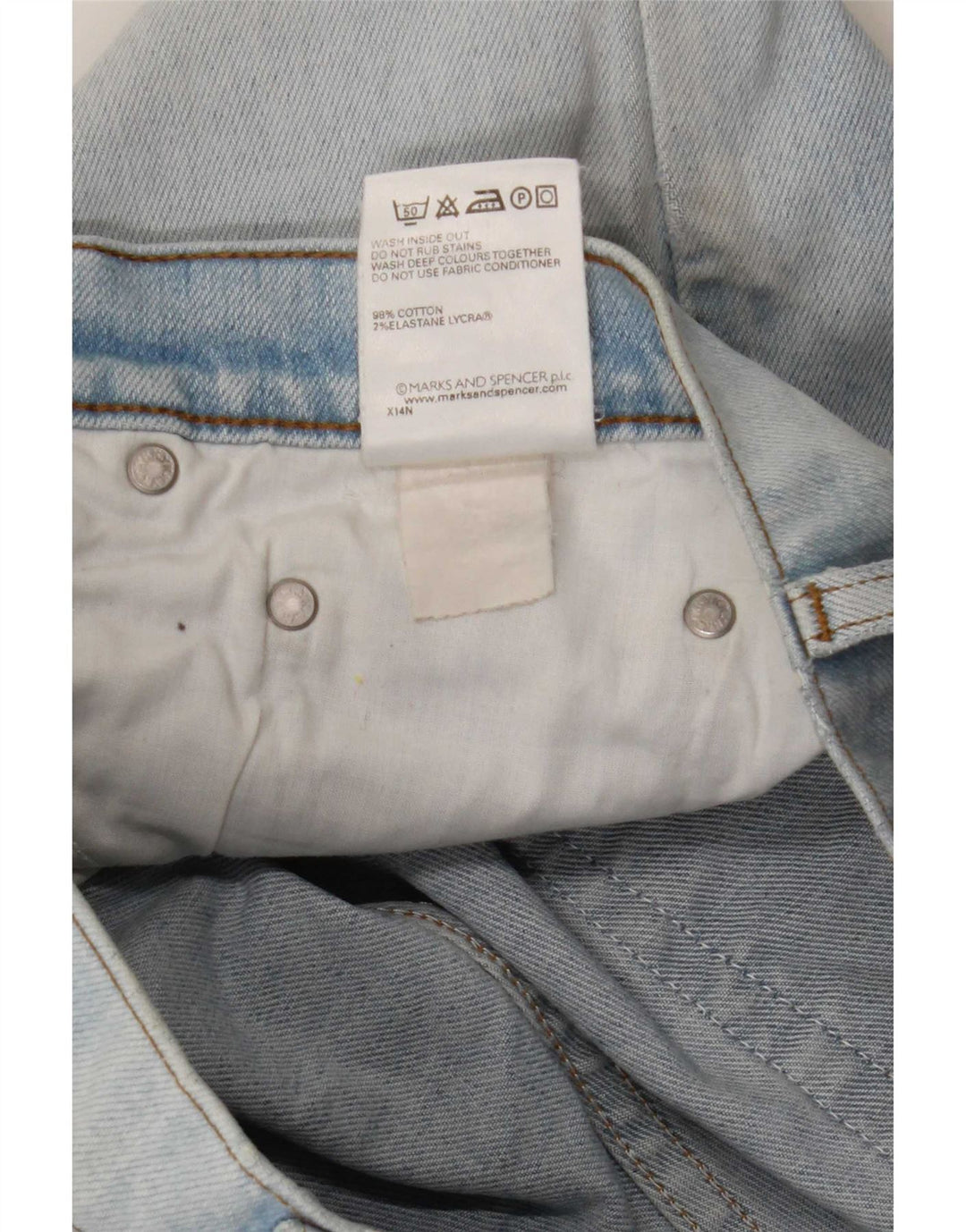 Marks & Spencer Jean large femme W34 L29 coton bleu