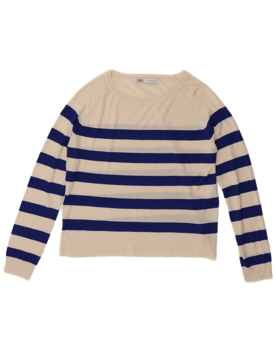 Zara Femme Boléro Top UK 10 Petit Blanc Cassé Rayé