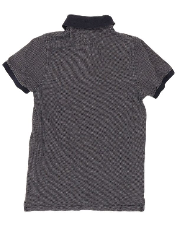 Tommy Hilfiger Polo Slim Fit XS Bleu Marine à Pois en Coton