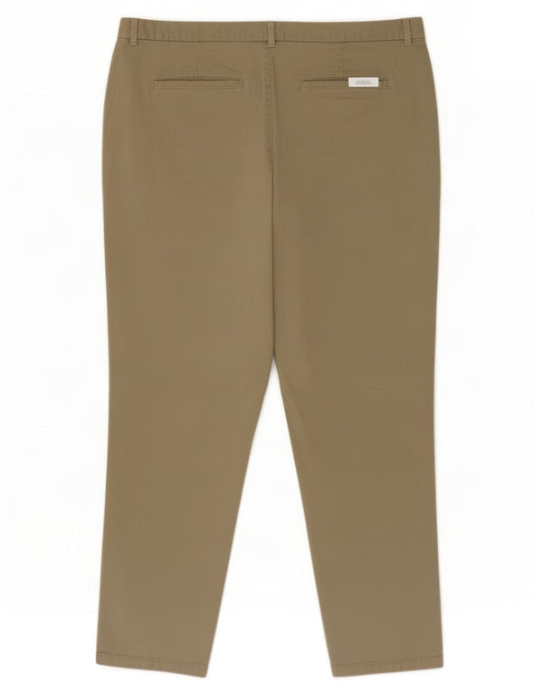 Marks & Spencer Pantalon Chino Droit Femme UK 20 2XL W38 L29 Kaki