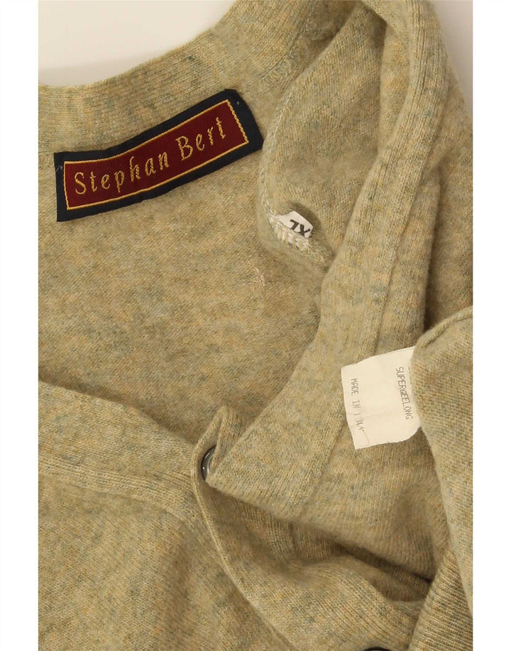 vintage Homme Cardigan Pull XL Laine Verte